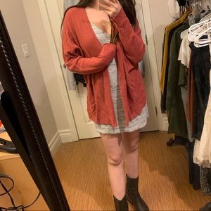 Rust Solid Front-Open Cardigan Sweater - Forever21
